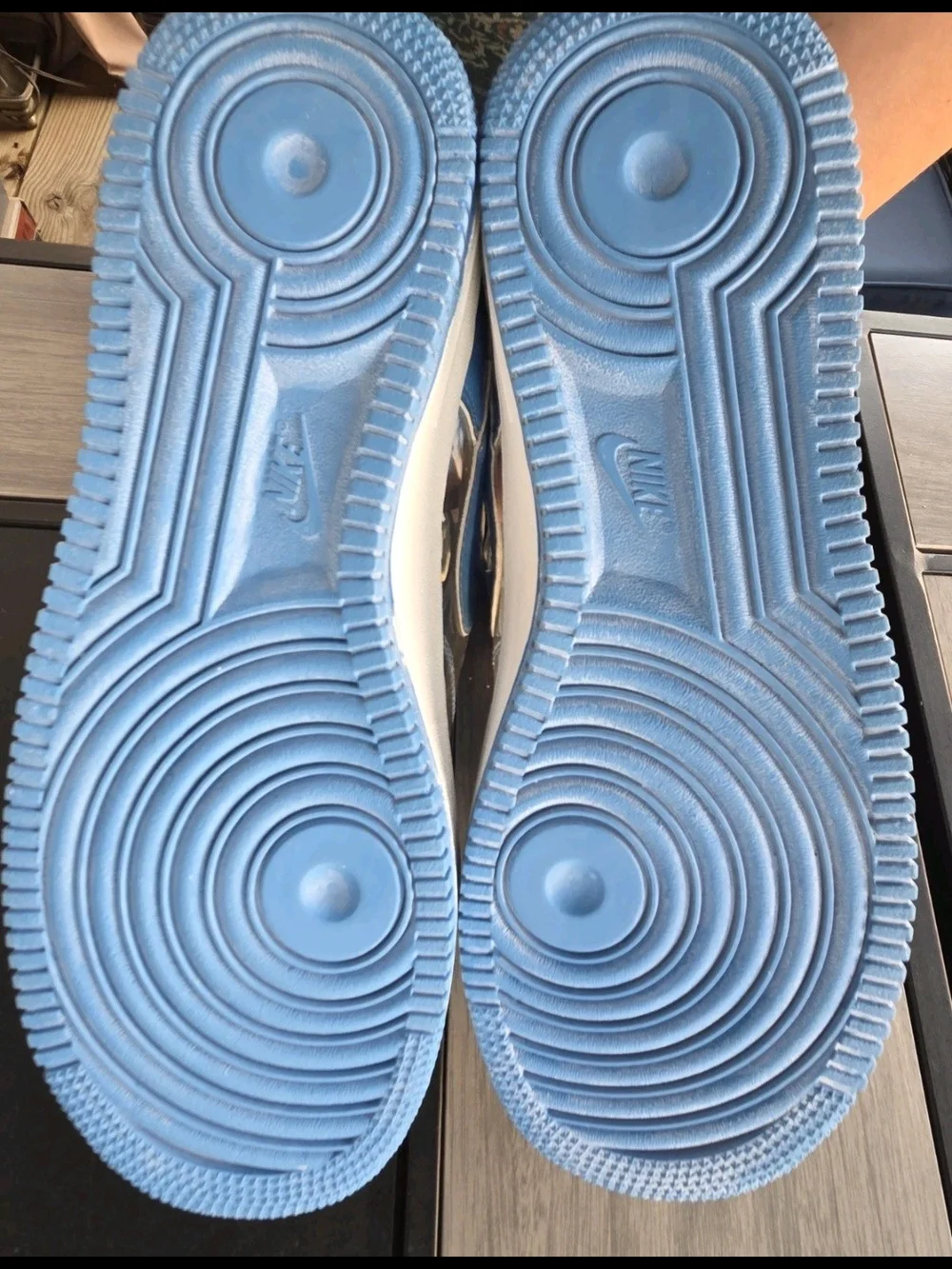 Nike Air Force 1 '07 Blue Patent Leather Clear Toe 306353-140 US 12 Deadstock